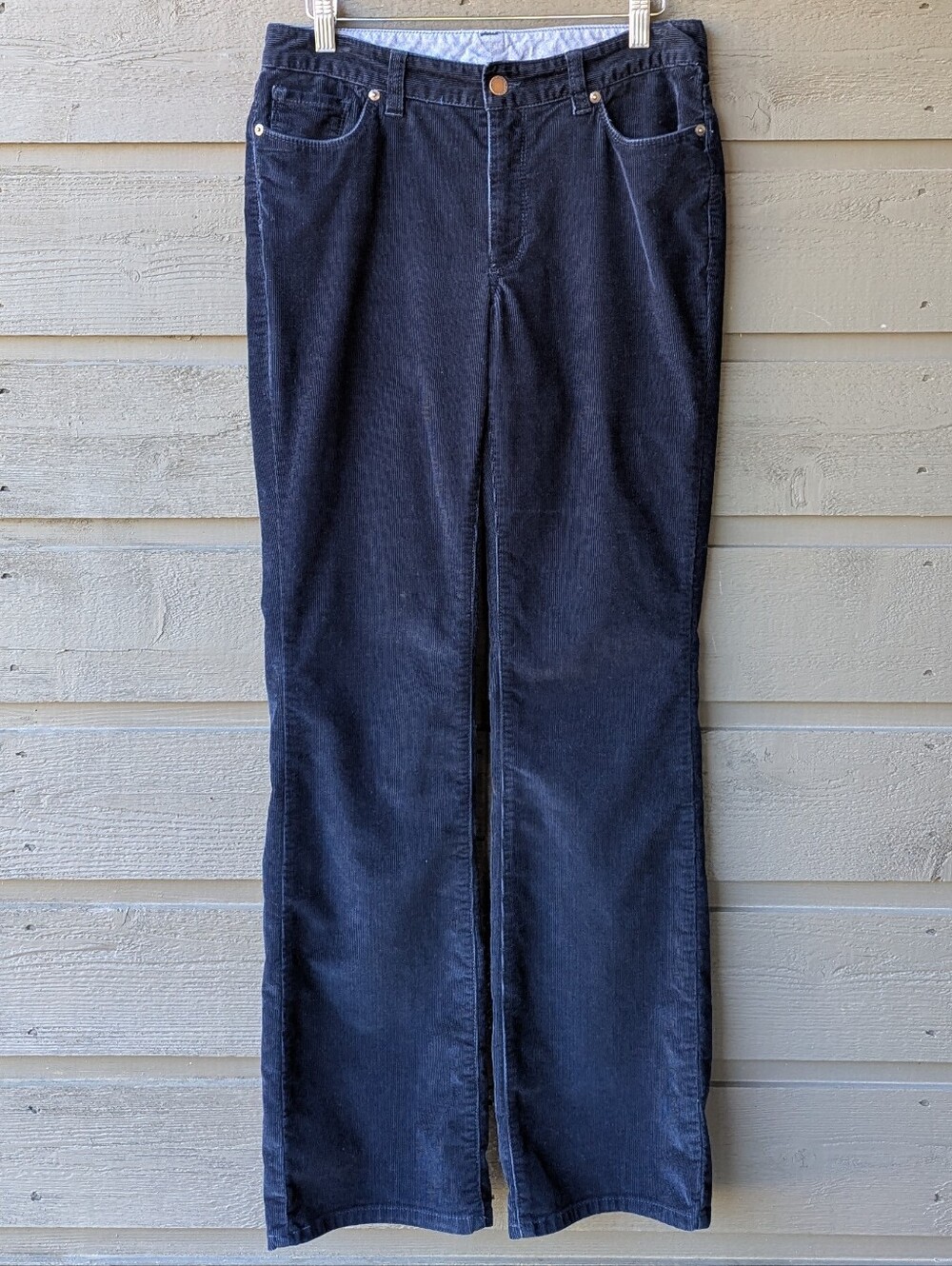 L.L. Bean Favorite Fit Bootcut Corduroy Pants Navy Blue Size 4 Medium Tall